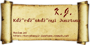 Köröskényi Jusztusz névjegykártya